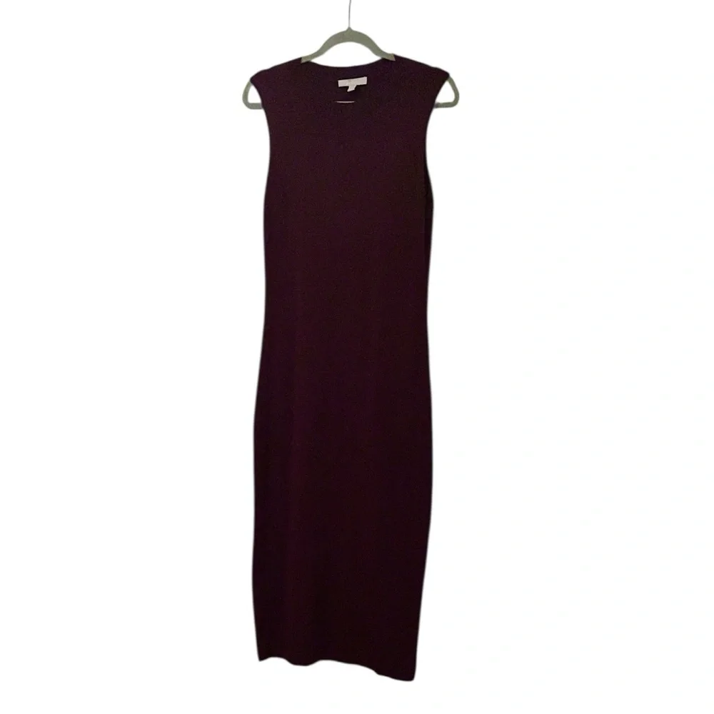 Chelsea28 Burgundy Crewneck Sleeveless Midi Sweater Dress Size - Picture 3 of 9